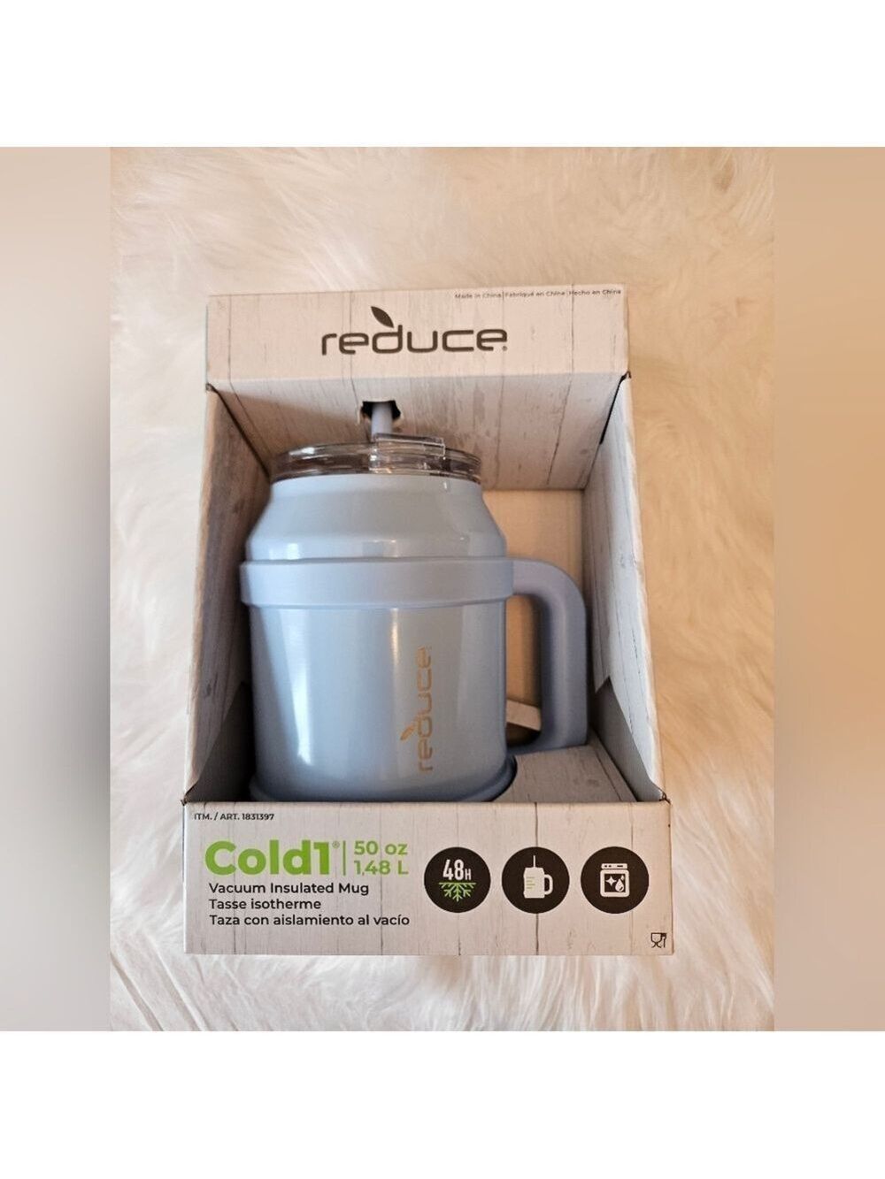 Reduce Cold1 Vacuum Insulated Mug - Light Blue, Large, 50 oz 1.48 L Water Bottle